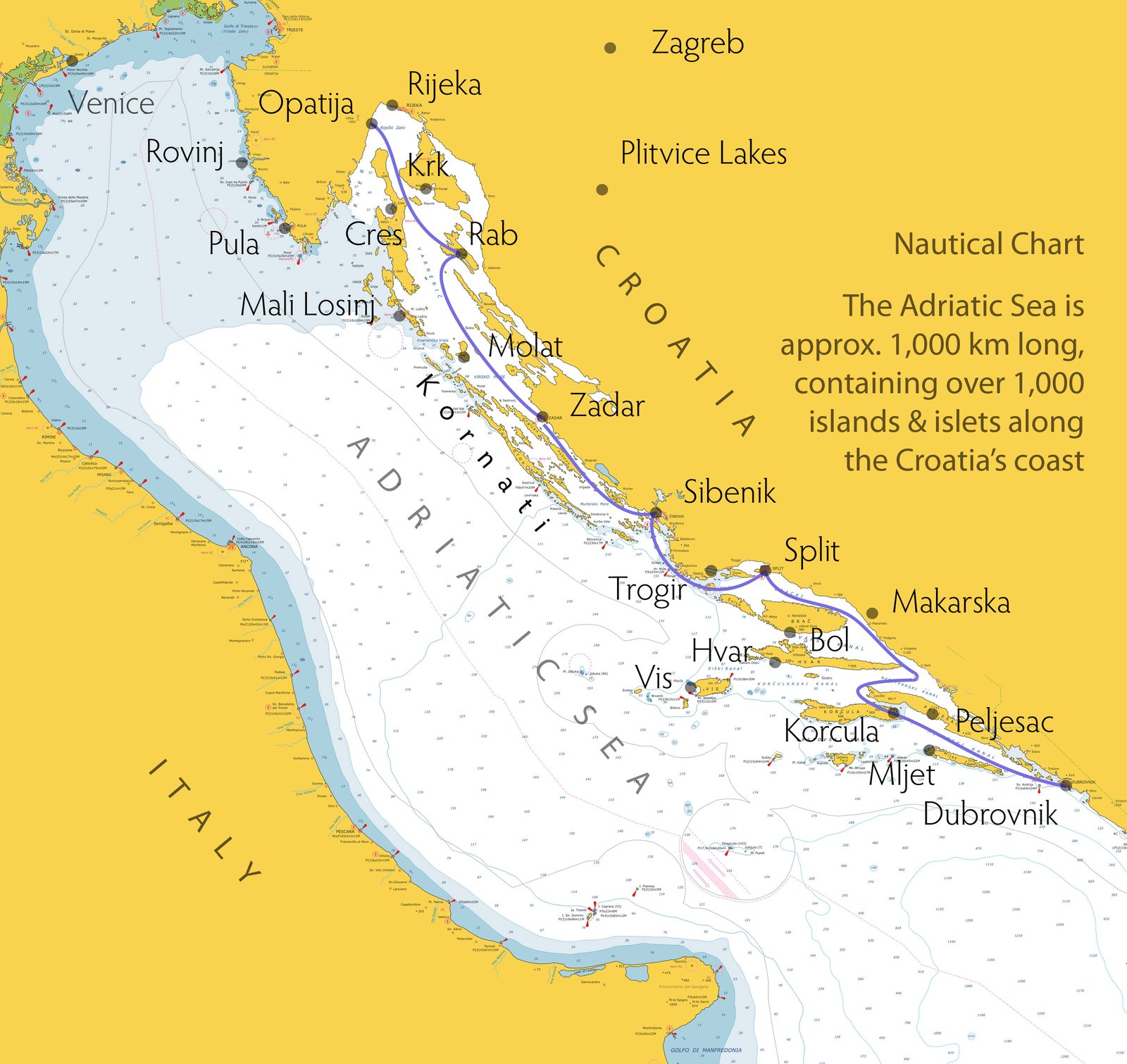 Adriatic Islands Map